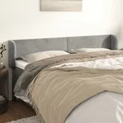Vidaxl vidaXL Vzglavje s krilci svetlo sivo 163x23x78/88 cm žamet