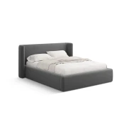 Siva oblazinjena zakonska postelja s prostorom za shranjevanje z letvenim dnom 180x200 cm Jason – Windsor & Co Sofas