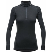 Devold ženska majica z dolgimi rokavi Duo Active Woman Zip Neck Black, črna, L