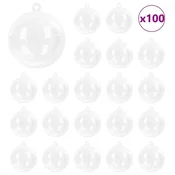 Set Božicnih Ukrasnih Kuglica 100 pcs *Transparent*an O 10 cm