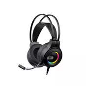 Havit Havit H2040d žične slušalke z mikrofon, RGB osvetlitev, gaming, črna, 3.5 mm in USB povezava, 2.1 m kabel