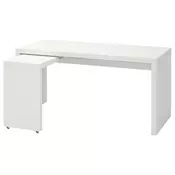 MALM Radni sto s izvlacnom plocom, bela, 151x65 cm