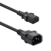 Podaljševalni kabel Qoltec IEC C13/C14 | 3x1,00 mm2 | 3 m