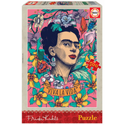 Educa - Puzzle Frida Kahlo: Živela Vida - 500 kosov