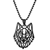 Ogrlica Hollow Wolf-črna KP33460