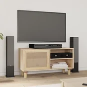 Vidaxl TV omarica 80x30x40 cm trdna borovina in naravni ratan