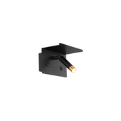Zidno spot svetlo sa policom i USB punjacem 1xG9/35W/230V crno/zlatno