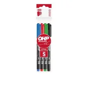 permanentni marker, komplet, OHP, 0,3 mm, S, ICO, 4 različne barve, 4 kosi