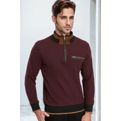 9039 DEWBERRY MENS SWEATSHIRT-BLACK-BURGUNDY
