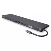 Docking station ICY BOX IB-DK2102-C, 3x USB 3.0, 1x USB-C, HDMI, mini DP, D-SUB, G-LAN RJ45, za notebook