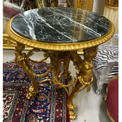Casa Padrino luxury baroque side table gold/black - Magnificent round bronze table with marble top - Luxury furniture in baroque style - Baroque style living room furniture - Baroque furniture
