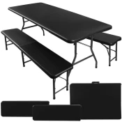 JAKS Zložljiv pivski set 180 cm črna