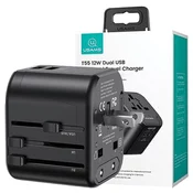 USAMS OMREŽNI ADAPTER USAMS. 2XUSB T55 12W 4V1 ZA GLAVNE DRŽAVE ČRNA, (21977050)