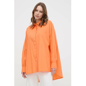 Bombažna srajca Silvian Heach ženska, oranžna barva
