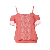 KOROSHI Bluza pastelno modra/korala/losos/bela