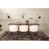 Venture Design Jedilna miza in stol Petra 75x190x90 cm črna bež