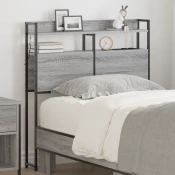 vidaXL Skladiščni naslon Siva sonoma 100 cm Konstruiran les