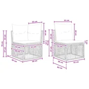 Sjedeća garnitura za vrt 5 kom. Crna poliratan 62 x 62 x 70 cm