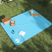 Vidaxl Piknik odeja z zatiči modra 205x155 cm