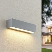 Lucande LED zunanja stenska svetilka Lengo, 25 cm, srebrna, usmerjena navzdol, - Sodobni - srebro - Aluminij