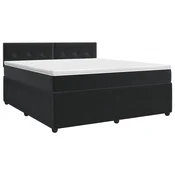 vidaXL Postelja boxspring z vzmetnico Črna 140 x 190 cm Žamet
