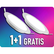 V-TAC LED vgradna plošča z napajanjem 6W, 660lm, okrogla, 1+1 gratis! Farba svetla: Topla bela