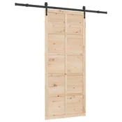Vidaxl Drsna vrata Naravna 90 x 208 cm Trdna borovina