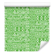 Polinezijska tapeta z geometrijskim vzorcem, mint in zelena, 50x1000 cm