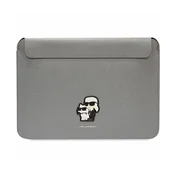 shumee Karl Lagerfeld NFT Saffiano Karl & Choupette ovitek - 16 torba za prenosnik (srebrna)
