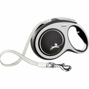 Flexi New COMFORT, Pas, Uzice na uvlačenje, Crno, Sivo, Traka, 50 kg, L