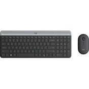 Logitech MK470 - tanka brezžična tipkovnica in miška, komplet, CZ/SK - grafitna