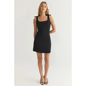 Trendyol Black Plain Bow Mini Woven Dress
