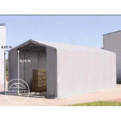Šator za skladištenje hala 6x12 m - bočna visina 4,0 m s patentnim zatvaračem, PVC 550 g/m2