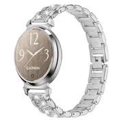 INF Eleganten srebrn jeklen pašček za uro z diamanti, združljiv z Garmin Lily 2, (5000090618)