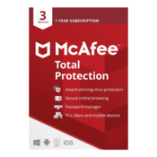 McAfee Total Protection 2022, 1-leto, 3 PC, ESD licenca (kartica)