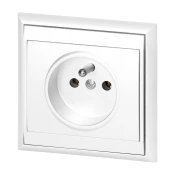 Vgradna enojna vtičnica 2P+E Luna, 16A, 250V, PT-16L, bela
