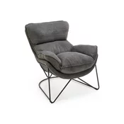 Fotelja Houston 1419 Siva, 85x75x88cm, Tkanina, GambeNoge: Metalne