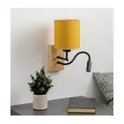 Brilagi - LED zidna lampa NUBILA WOOD 1xE27/25W/230V + LED/3W hrast/crna/žuta