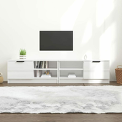 Vidaxl TV omarica 2 kosa visok sijaj bela 80x35x36,5 cm konstr. les