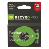 GP ReCyko Pro HR03 (AAA) punjiva baterija, 800 mAh, 6 komada