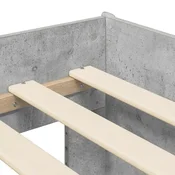 Vidaxl Otroška visoka postelja s pisalno mizo Betonsko siva