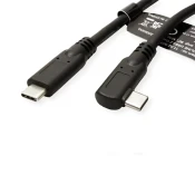 ROLINE Kabel ROLINE USB 3.2 Gen 2x2\, Emark\, CC\, ST/ST\, 20Gbit/s\, 100W\, kotni\, črn\, 1 m Roline USB-C kabel  USB-C® vtič 1.00 m črna  11029075, (20630688)