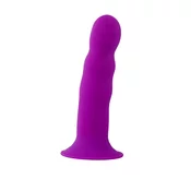 Essentials Premium Ribbed Purple – silikonski dildo, 18 cm