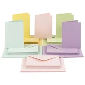 Komplet pastelnih razglednic in ovojnic 10,5x15 cm - 50 kosov