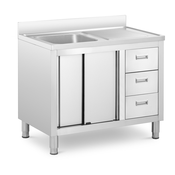 Komercialno kuhinjsko korito - 1 umivalnik - Royal Catering - - 400 x 400 x 300 mm