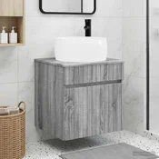 Umivaonik s policom za zid Siva Sonoma 49 x 44,5 x 66 cm