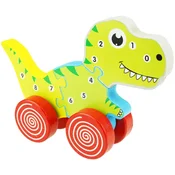 shumee Lesena 3D sestavljanka dinozaver s kolesi, ki jih lahko vlečete