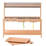 VEVOR Zunanja lesena igralna kuhinja z dodatki, dimenzije 1000x360x885 mm