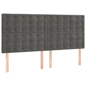 Vidaxl Vzglavje postelje temno sivo 180x5x118/128 cm žamet