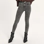 Cropp - Skinny farmerke ispranog izgleda - tamno siva